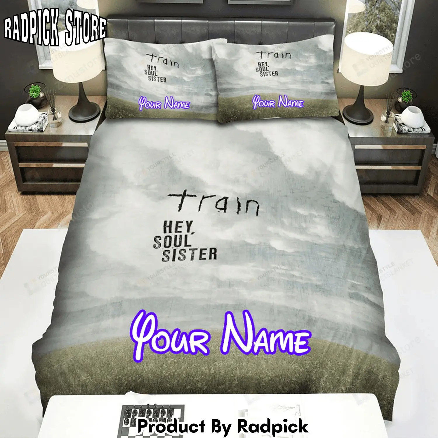 Radpick train band hey soul sister bed sheets spread comforter duvet cover personalized name bedding sets rp327645